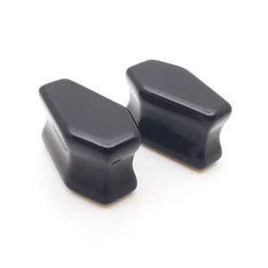 Black Obsidian Coffin Plugs Ear Gauges