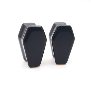 Black Obsidian Coffin Plugs Ear Gauges