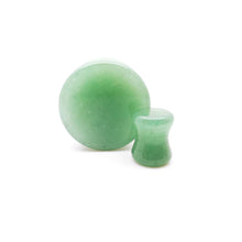 Load image into Gallery viewer, Green Aventurine Double Flare Stone Plugs Ear Gauge