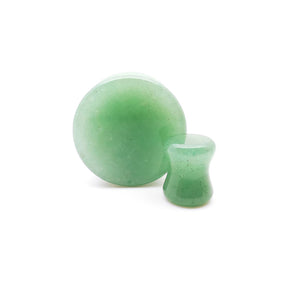 Green Aventurine Double Flare Stone Plugs Ear Gauge