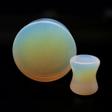 Load image into Gallery viewer, Opalite Double Flare Stone Plugs