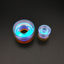 Load image into Gallery viewer, Iridescent Glass Double Flare Tunnels /  Eyelets Ear Gauges