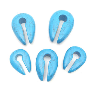 Blue Turquoise Oval Keyhole Ear Weights Hangers