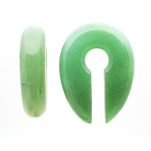 Oval Green Aventurine Keyhole Ear Weights Hangers